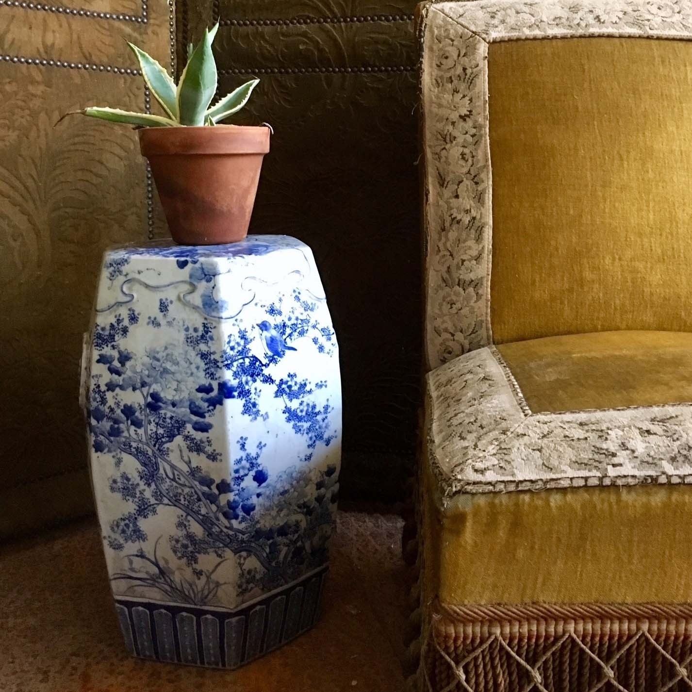 Vintage Keramik Chinoiserie Hocker - Piet Jonker